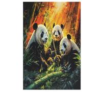 Panda Puzzles De 1000 Pièces, Puzzle pour Adultes en Bois, Jeu D'adresse Toute La Famille, （78×53cm）