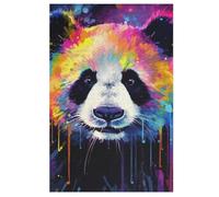 Panda Puzzles en Bois 1000 Pièces Adultes, Poster Jigsaw Puzzle, Design Unique Jouet Éducatif pour Adolescents Et Enfants （78×53cm）