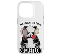 Panda Racketlon Tout ce Que Je Veux Faire, C'est Un drôle de Joueur d'ours Mignon Coque pour iPhone 14 Pro