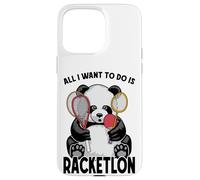 Panda Racketlon Tout ce Que Je Veux Faire, C'est Un drôle de Joueur d'ours Mignon Coque pour iPhone 15 Pro Max