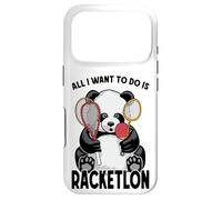Panda Racketlon Tout ce Que Je Veux Faire, C'est Un drôle de Joueur d'ours Mignon Coque pour iPhone 17 Pro