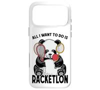Panda Racketlon Tout ce Que Je Veux Faire, C'est Un drôle de Joueur d'ours Mignon Coque pour iPhone 17 Pro Max
