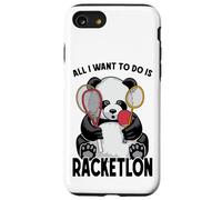 Panda Racketlon Tout ce Que Je Veux Faire, C'est Un drôle de Joueur d'ours Mignon Coque pour iPhone SE (2020) / 7/8
