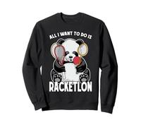 Panda Racketlon Tout ce Que Je Veux Faire, C'est Un drôle de Joueur d'ours Mignon Sweatshirt