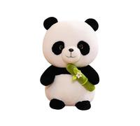 Panda rempli - Jouet réaliste en peluche - animale douce - Ours câlin fait à la main tenant en bambou - Pour des câlins doux et des scénarios de temps de jeu imaginatifs dans les chambres à