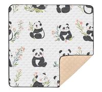 Panda Repeat Tapis de gym et d'activités en mousse souple pour bébé confortable et respirant pour bébés, nourrissons et tout-petits, 127 x 127 cm