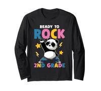 Panda Rock 2e année garçons Filles Enfants drôle 2e année Manche Longue