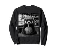 Panda Rouge avec Lunettes de Soleil et Boisson Noix de Coco Sweatshirt