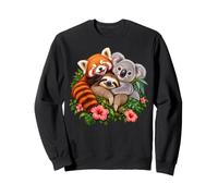 Panda Rouge Koala et Paresseux Amis dans l'art de la Jungle Tropicale Sweatshirt