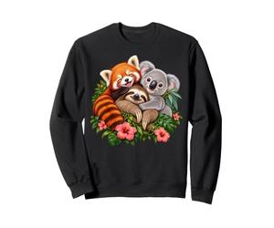Panda Rouge Koala et Paresseux Amis dans l'art de la Jungle Tropicale Sweatshirt