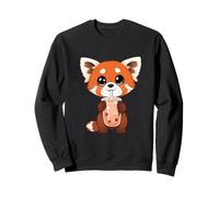 Panda Rouge Mignon Aime Le thé à Bulles Sweatshirt