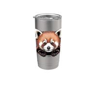 Panda rouge mignon qui regarde la faune animal du zoo Gobelet isotherme en acier inoxydable double paroi
