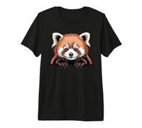 Panda Rouge Mignon Qui Regarde la Faune Animal du Zoo T-Shirt Haut de Gamme