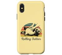 Panda Rouge potelé Rolling Fatties, Mignon mais Sauvage et drôle Coque pour iPhone X/XS