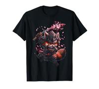 Panda Rouge samouraï avec épée Art Japonais T-Shirt