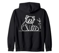 Panda Roux Art linéaire Zoologiste Sweat à Capuche