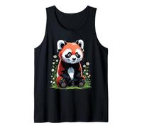 Panda Roux Cartoon Animal Graphique Fleurs Débardeur