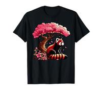 Panda Roux Cerisier en Fleurs Japonais Sakura Kawaii Art T-Shirt