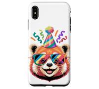 Panda Roux Chapeau De Fête D’Anniversaire Lunettes De Soleil Coque pour iPhone XS Max