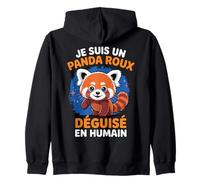 Panda Roux Déguisé Dessin Motif Mignon Rigolo Panda Roux Sweat à Capuche