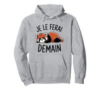 Panda Roux Garçon Fille Femme Sommeil Je le Ferai Demain Sweat à Capuche