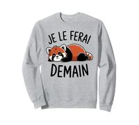 Panda Roux Garçon Fille Femme Sommeil Je le Ferai Demain Sweatshirt