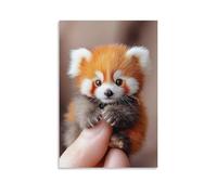 Panda roux Impression Sur Toile Portrait - Tableau Abstrait -Decoration Murale Salon Moderne - Image Sur Toile 16x24inch(40x60cm)