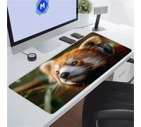 Panda Roux Mignon Tapis de Souris XXL 900x300x2 mm Grand Tapis de Souris Gaming, Base en Caoutchouc antidérapante,Extended Clavier Mousepad pour Maison/Bureau/Gamer