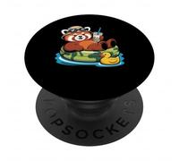 Panda Roux Ours Boba Perle Thé au Lait PopSockets PopGrip Adhésif