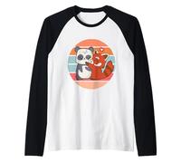 Panda Roux Panda ludique Affection Coeur Humour amitié Manche Raglan