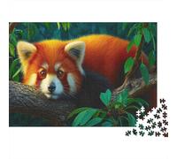 Panda Roux Puzzle 1000 Pièces pour Adultes Petit Panda pour L'accrocher Une Fois L'assemblage Terminé Puzzle Pixel Art De l'art De La Décoration Moderne Multi-Colour 1000pcs (75x50cm)