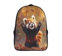 Panda roux Sac À Dos Enfant Pour À L’école Adolescents Garçon Et Fille Cartable,Playing in The Automne Leaves De Sac Dos De Grande Capacité Pour Les Enfants Bon Pour L'école Et Les Voyages 16inch