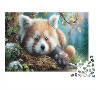 Panda rouxPuzzle Premium 1000 Pièces Complet Ruisseau forestier en Hiver pour Adultes Entraînement Cognitif Loisirs Créatifs 52x38cm/1000pcs