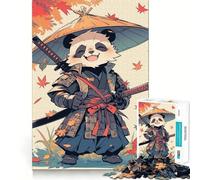 Panda Samurai Puzzle Mignon de 1000 pièces pour Adultes, Jeu de réflexion et de Concentration, Amusant et Silencieux, Bords serrés, Cadeau de Noël (38x52cm)