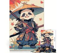 Panda Samurai Puzzle Mignon de 1000 pièces pour Adultes, Jouet de réflexion Anti-anxiété, Bords précis, Cadeau attentionné (38x26cm)