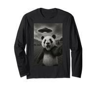Panda Selfie avec Alien OVNI Amusant pour garçons, Hommes, Femmes, Enfants Manche Longue