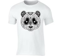 Panda Skull Shirt Day of The Dead Dia Los Muertos Mexico T-Shirt Tee White Manches Courtes(Large)