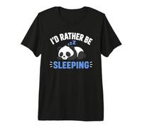 Panda Sleep Funny Nap Humor Lazy I'd Rather Be Sleeping T-Shirt Haut de Gamme