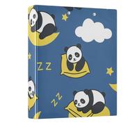 Panda Sleeping on Moon Classeur à 3 anneaux ronds de 3,8 cm Peut contenir 200 documents pour la maison, l'école, le bureau