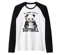 Panda Softball, Tout ce Que Je Veux Faire, C'est Un Mignon Ours Manche Raglan