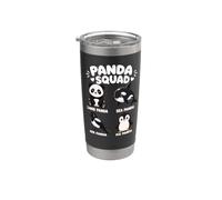 Panda Squad Orca Bird Pingouin mignon animaux noirs et blancs Gobelet isotherme en acier inoxydable double paroi
