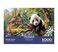 Panda sur Branche d'arbre 1000 Pièces Puzzle Classique Art de la Faune Coffret Puzzle Carton Épais - Ados 12-18 Ans, Logique, pour Les Amateurs De Puzzles 38x26cm/1000pcs
