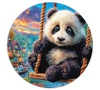 Panda sur Swing 1000 Pièces Puzzle pour Adultes Et Enfan Puzzle Rond Décompression Créative Jeu Cadeau Unique 1000pcs (67.5x67.5cm)