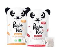 Panda Tea - Duo Minceur Slim Tea - Thé Vert Minceur - 56 Sachets Mousselines - Detox, Perte de poids & Sommeil Réparateur