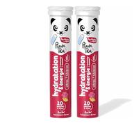Panda Tea - Hydratation & Énergie - Hibiscus et Citron - 40 Pastilles sans sucre - Electrolyte Ultra Hydratation - Idéale pour le Sport et le Quotidien