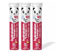 Panda Tea - Hydratation & Énergie - Hibiscus et Citron - 60 Pastilles sans sucre - Electrolyte Ultra Hydratation - Idéale pour le Sport et le Quotidien