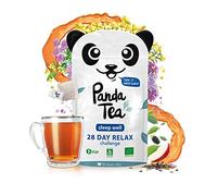 Panda Tea Infusion Sleep Well | Infusion Zen Tisane Sommeil Rooibos | | Parfait pour la détox estivale et rester hydraté | Ingrédients biologique | 28 Sachets Coton Mousseline Bio | Nuit tranquille