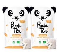 Panda tea - Slim tea - Thé vert bio detox & perte de poids - Lot de x2-28 Sachets Mousselines - Thé vert, Maté, Poudre de guarana - Cure thé minceur brule graisse 28 Jours