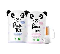 Panda Tea - Thé Minceur et Infusion Detox Bio - Nouveaux parfums Drainants & Bien-Être, Tisane à Froid, Chaud ou Glacée - Certifié Biologique - Cure 56 Sachets Coton