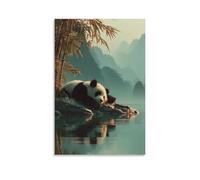 Panda Toile Tendue 3D Moderne - Animals & Nature Déco Murale Bureau Salon 20x30inch(50x75cm)